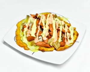 TOSTADA POLLO Y CARNE